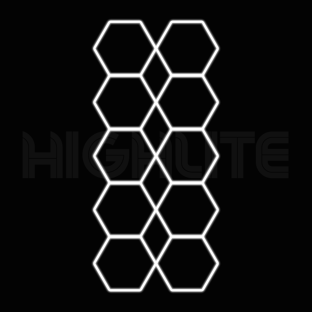 10-HEX Hexagon LED Garage Light – White Modular Grid | HIGHLITE by Lighthaus
