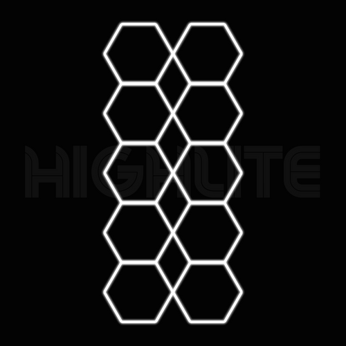 10-HEX Hexagon LED Garage Light – White Modular Grid | HIGHLITE by Lighthaus