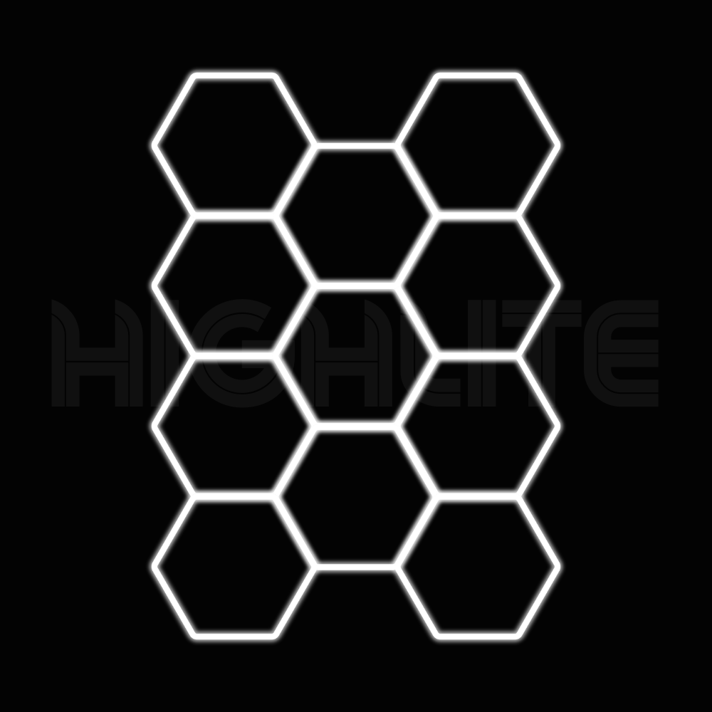 11-HEX Hexagon LED Garage Light – White Modular Grid | HIGHLITE by Lighthaus