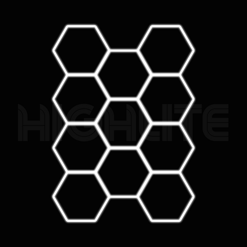 11-HEX Hexagon LED Garage Light – White Modular Grid | HIGHLITE by Lighthaus