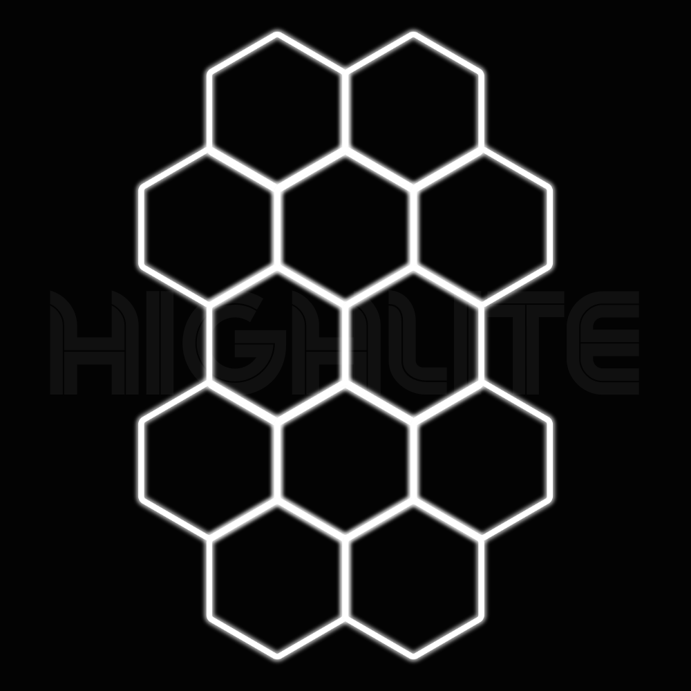 12-HEX Hexagon LED Garage Light – White Modular Grid | HIGHLITE by Lighthaus
