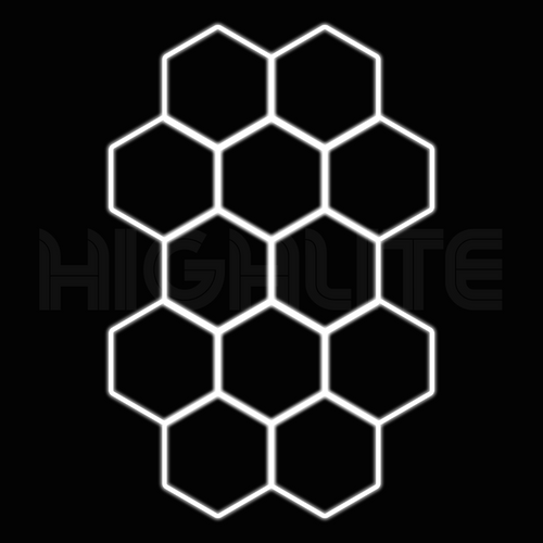 12-HEX Hexagon LED Garage Light – White Modular Grid | HIGHLITE by Lighthaus