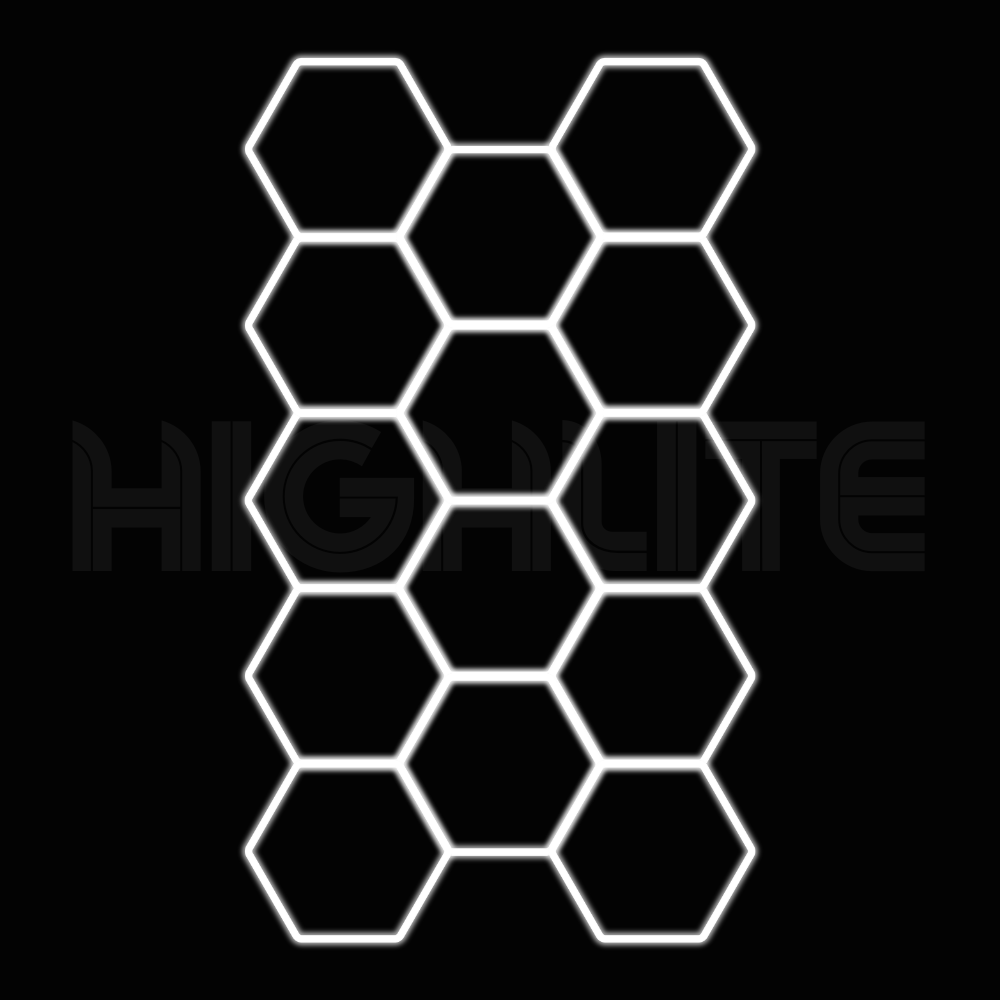 14-HEX Hexagon LED Garage Light – White Modular Grid | HIGHLITE by Lighthaus