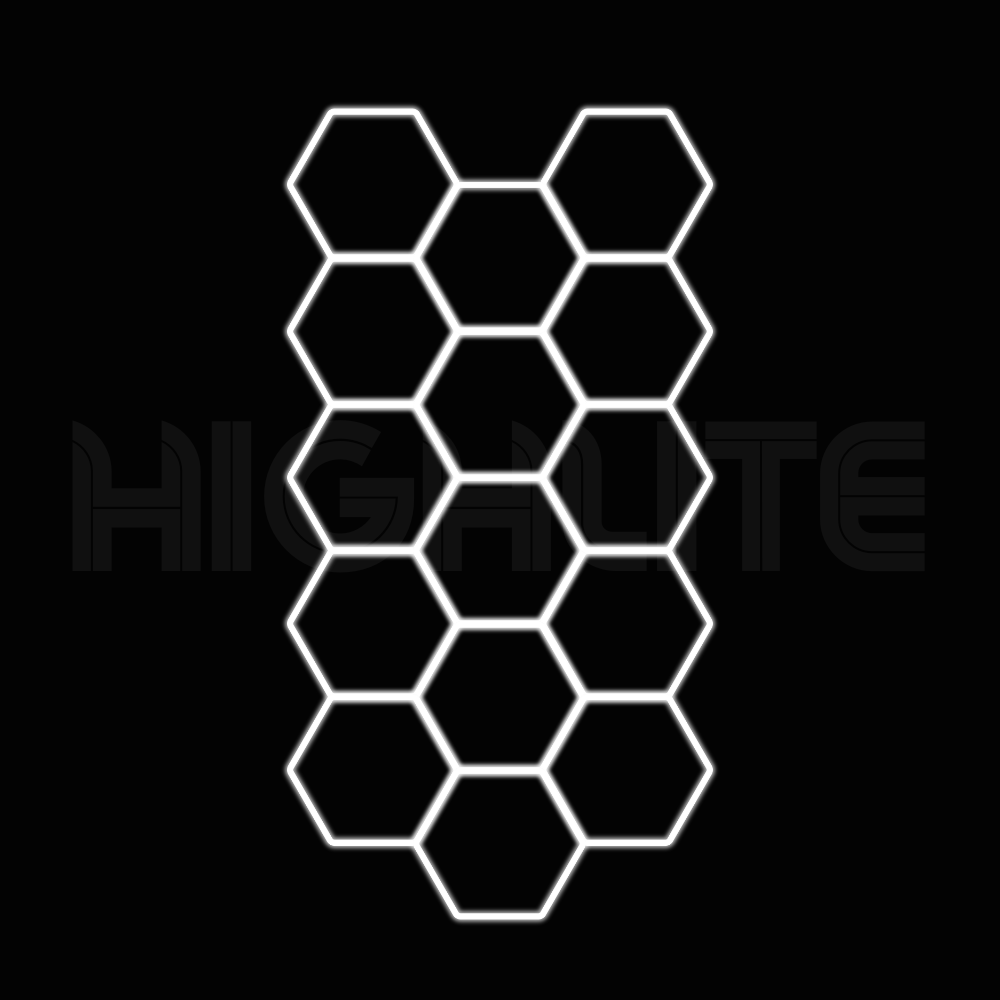 15-HEX Hexagon LED Garage Light – White Modular Grid | HIGHLITE by Lighthaus