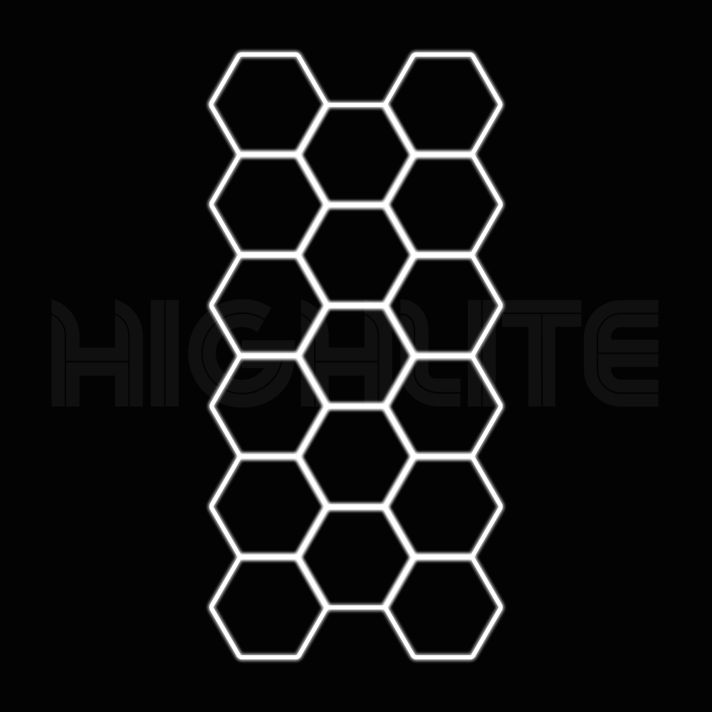 17-HEX Hexagon LED Garage Light – White Modular Grid | HIGHLITE by Lighthaus