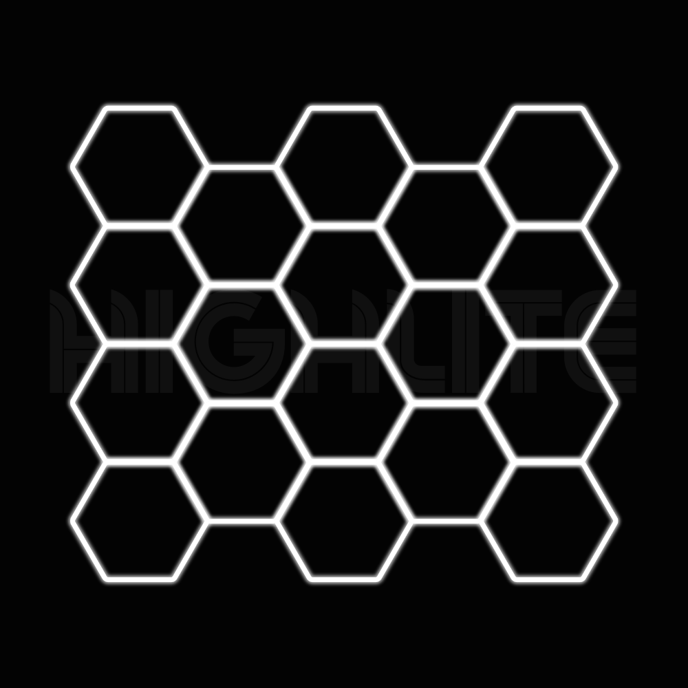 18-HEX Hexagon LED Garage Light – White Modular Grid | HIGHLITE by Lighthaus