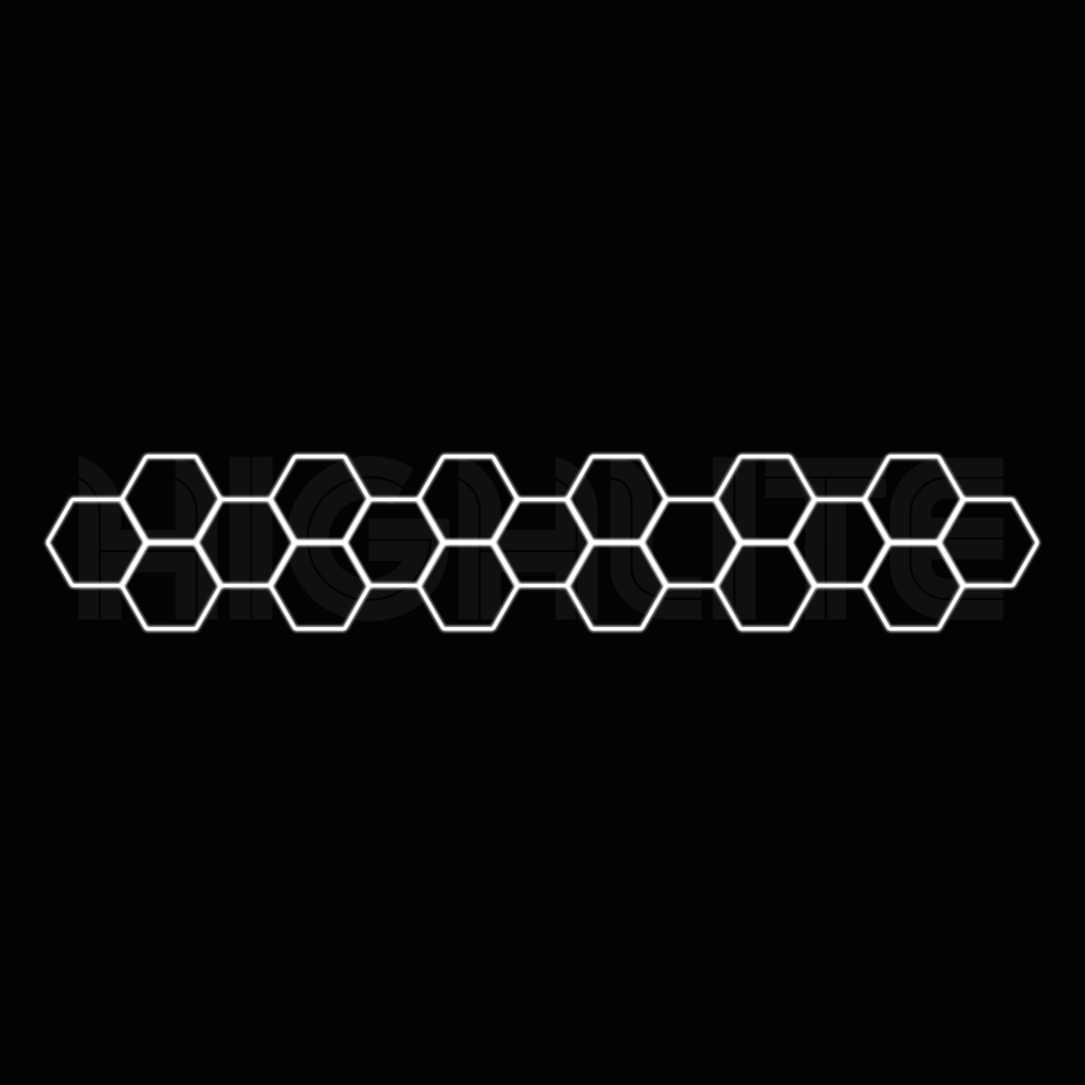 19-HEX Hexagon LED Garage Light – White Modular Grid | HIGHLITE by Lighthaus