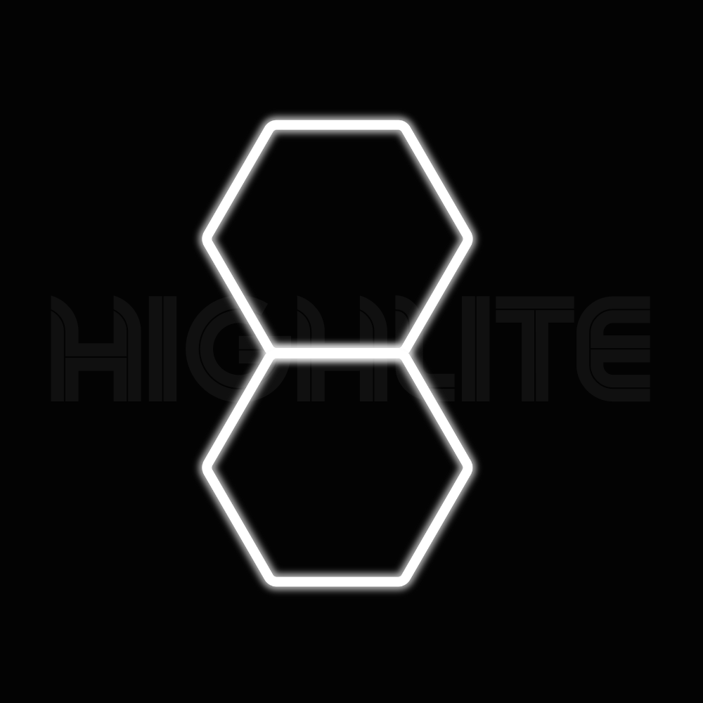 2-HEX Hexagon LED Garage Light – White Modular Grid | HIGHLITE by Lighthaus