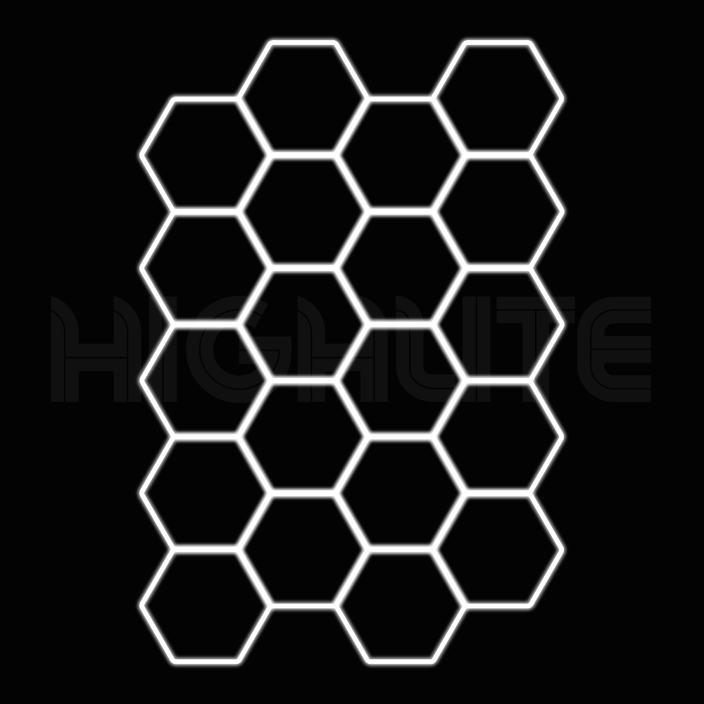 20-HEX Hexagon LED Garage Light – White Modular Grid | HIGHLITE by Lighthaus