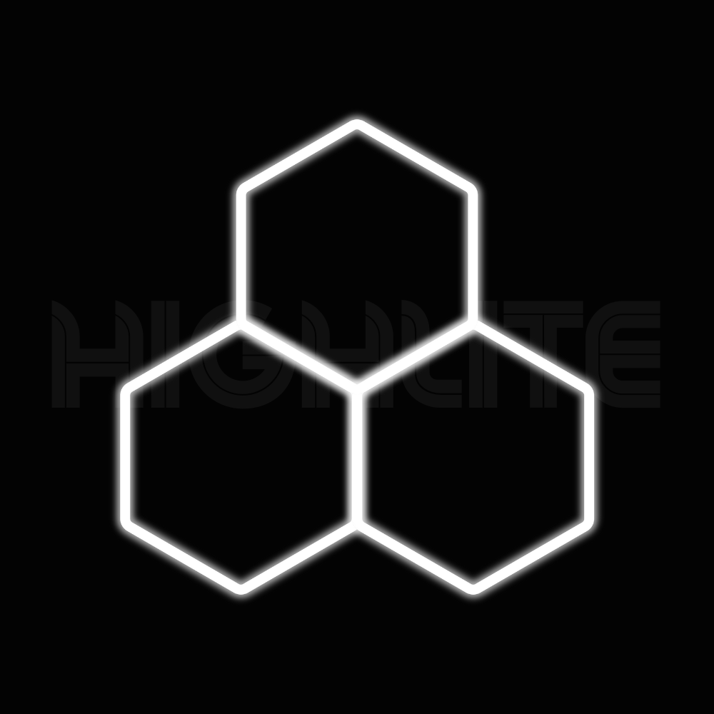 3-HEX Hexagon LED Garage Light – White Modular Grid | HIGHLITE by Lighthaus