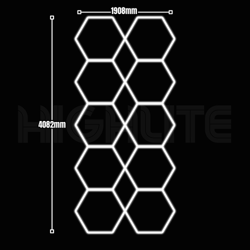 10-HEX Hexagon LED Garage Light – White Modular Grid | HIGHLITE by Lighthaus