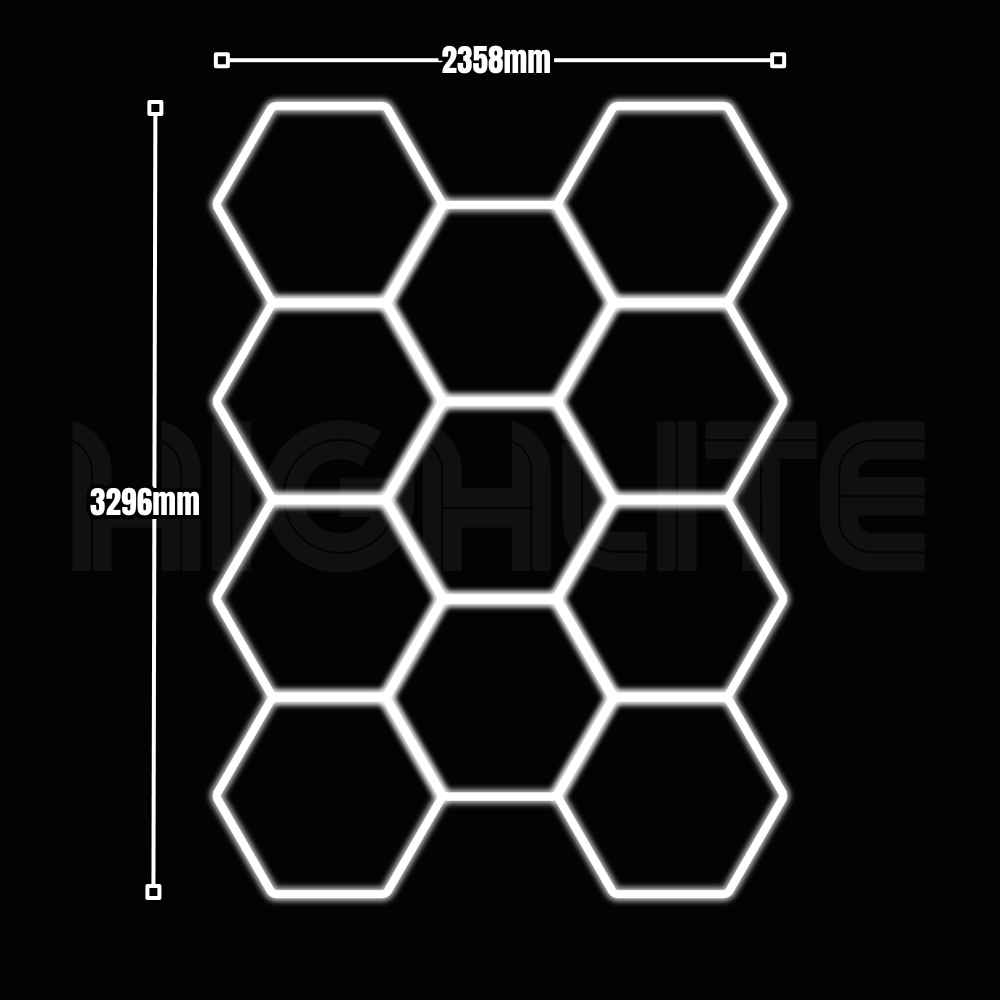 11-HEX Hexagon LED Garage Light – White Modular Grid | HIGHLITE by Lighthaus