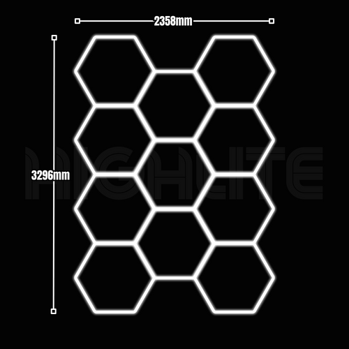 11-HEX Hexagon LED Garage Light – White Modular Grid | HIGHLITE by Lighthaus