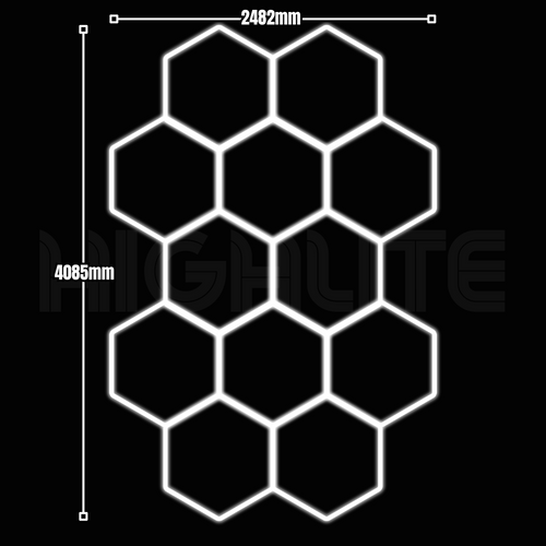 12-HEX Hexagon LED Garage Light – White Modular Grid | HIGHLITE by Lighthaus