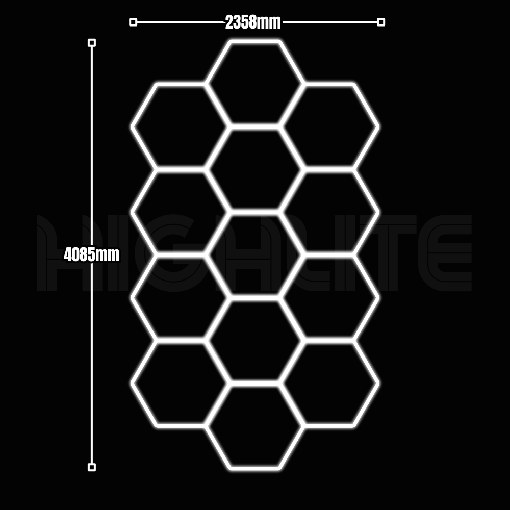13-HEX Hexagon LED Garage Light – White Modular Grid | HIGHLITE by Lighthaus
