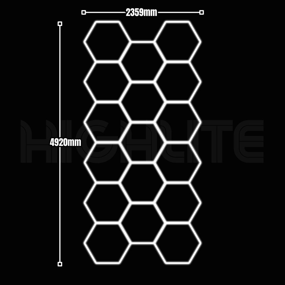17-HEX Hexagon LED Garage Light – White Modular Grid | HIGHLITE by Lighthaus
