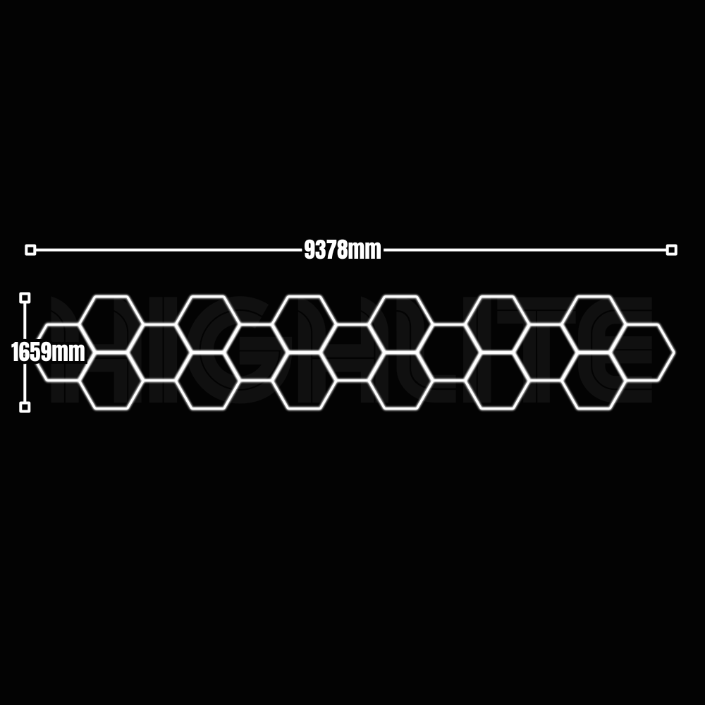 19-HEX Hexagon LED Garage Light – White Modular Grid | HIGHLITE by Lighthaus