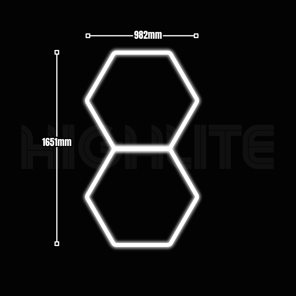 2-HEX Hexagon LED Garage Light – White Modular Grid | HIGHLITE by Lighthaus