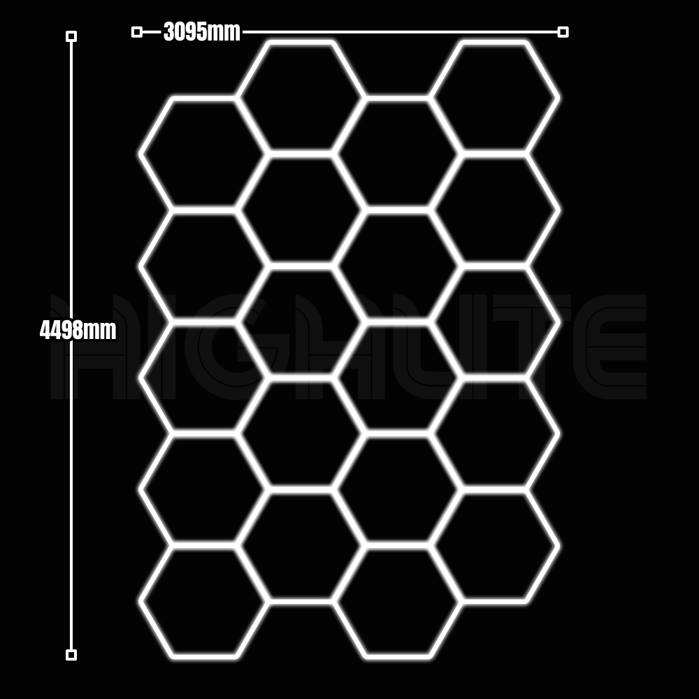 20-HEX Hexagon LED Garage Light – White Modular Grid | HIGHLITE by Lighthaus