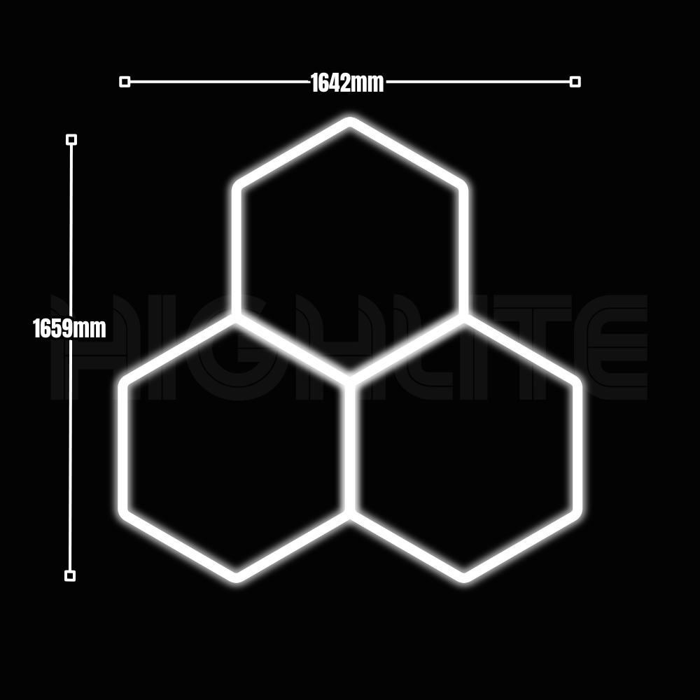3-HEX Hexagon LED Garage Light – White Modular Grid | HIGHLITE by Lighthaus