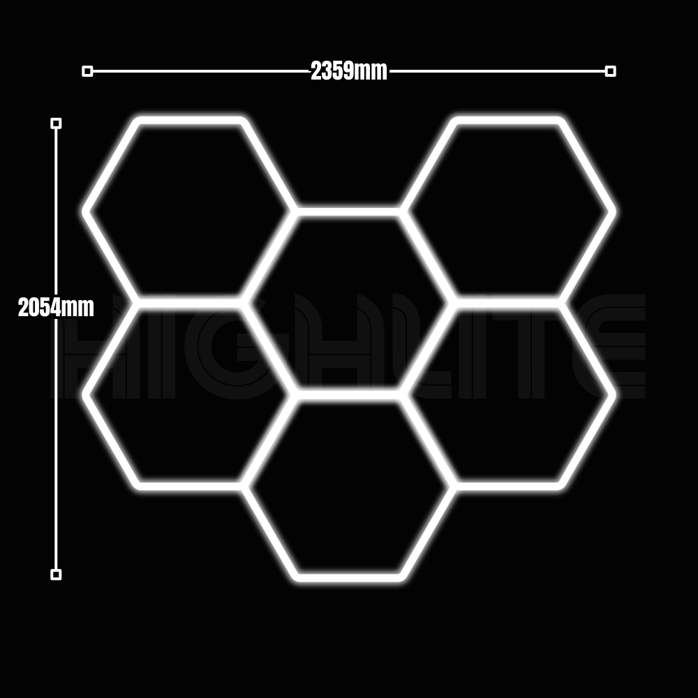 6-HEX Hexagon LED Garage Light – White Modular Grid | HIGHLITE by Lighthaus